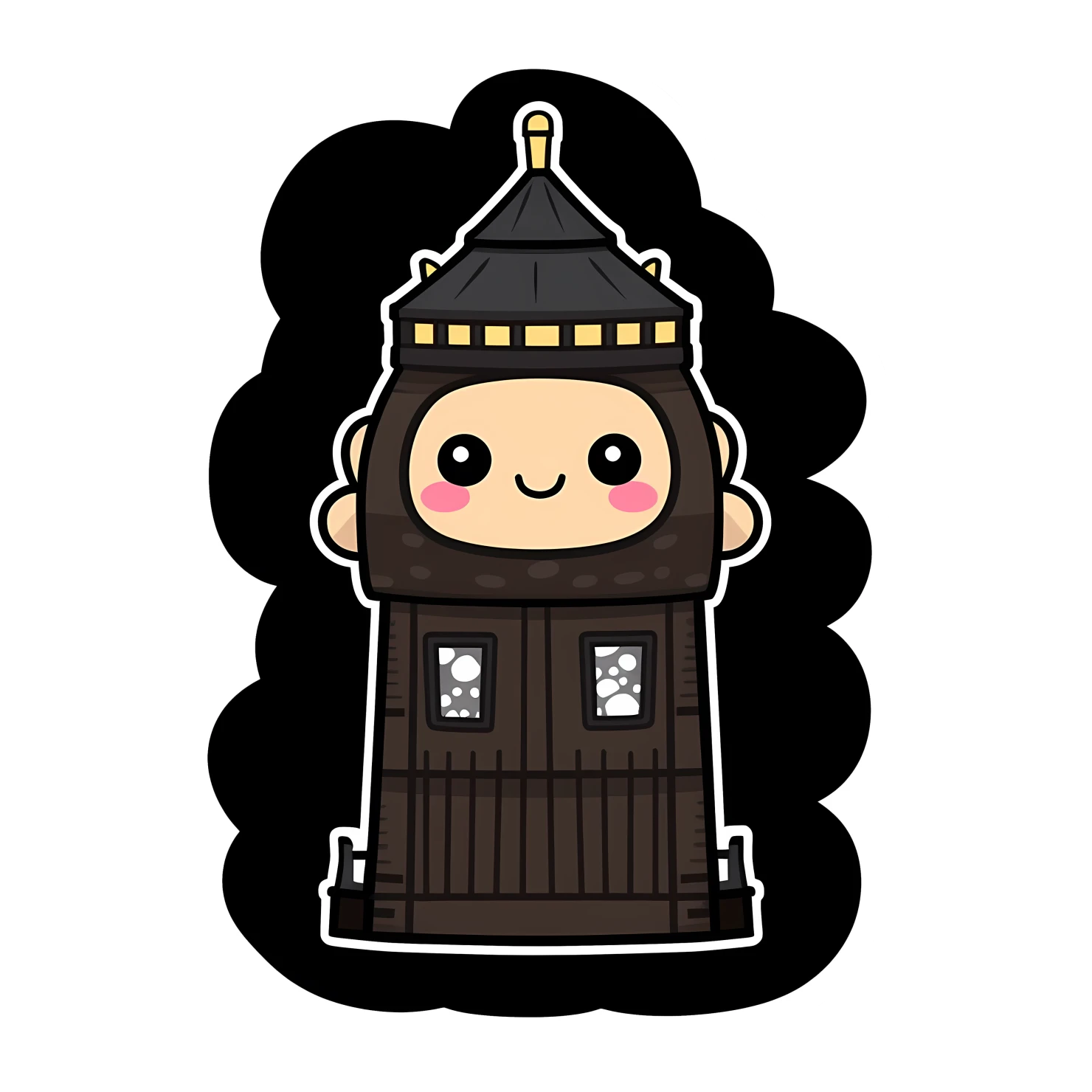 Kawaii big ben sticker isolated on transparent background #27398