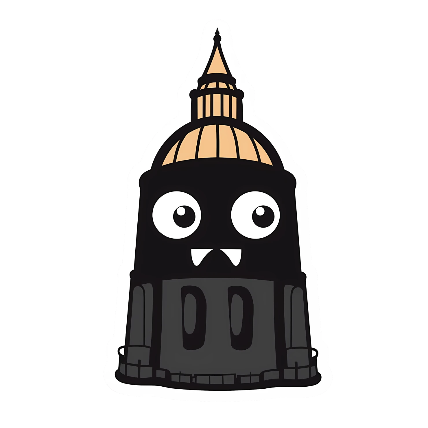 Kawaii big ben sticker isolated on transparent background #27400