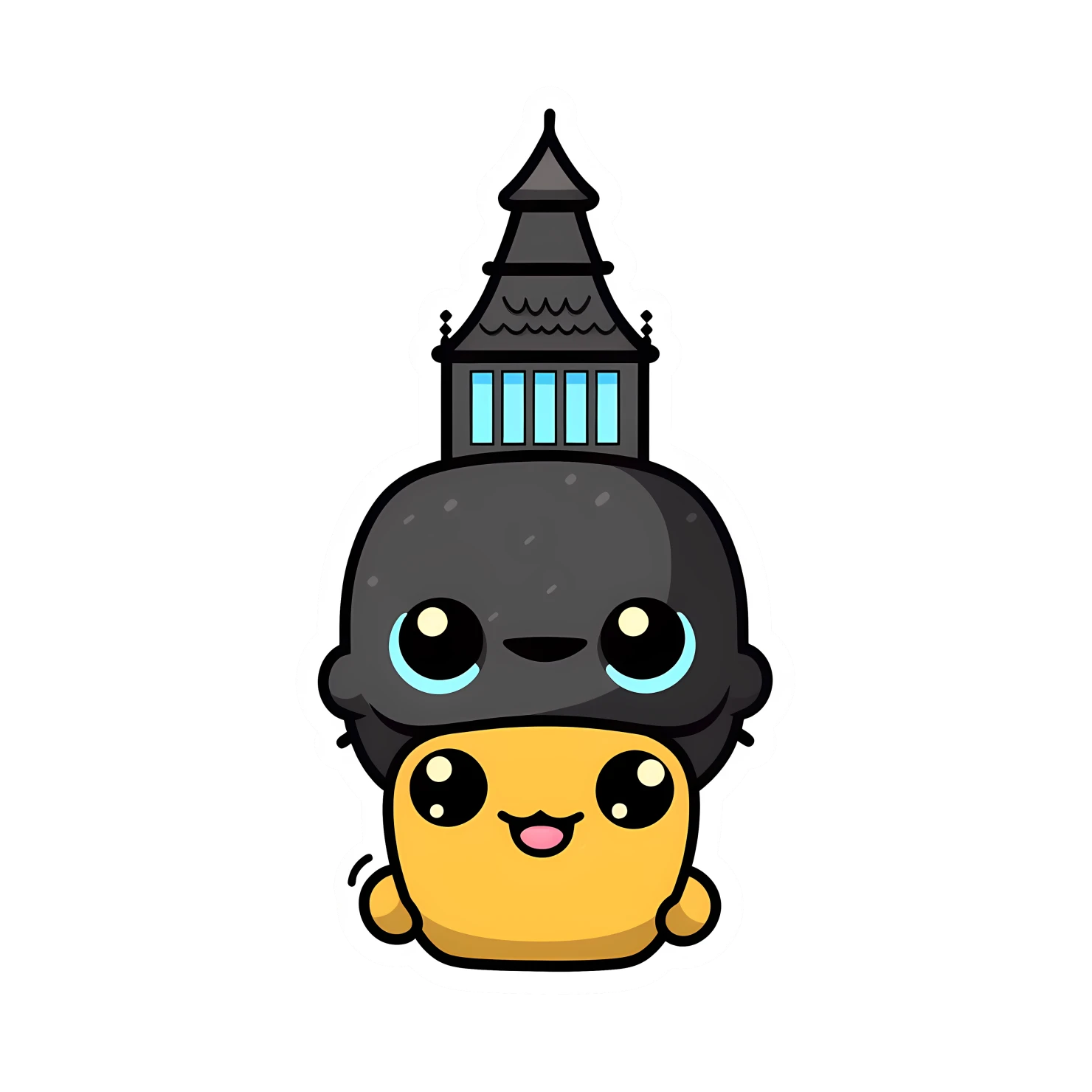 Kawaii big ben sticker isolated on transparent background #27401