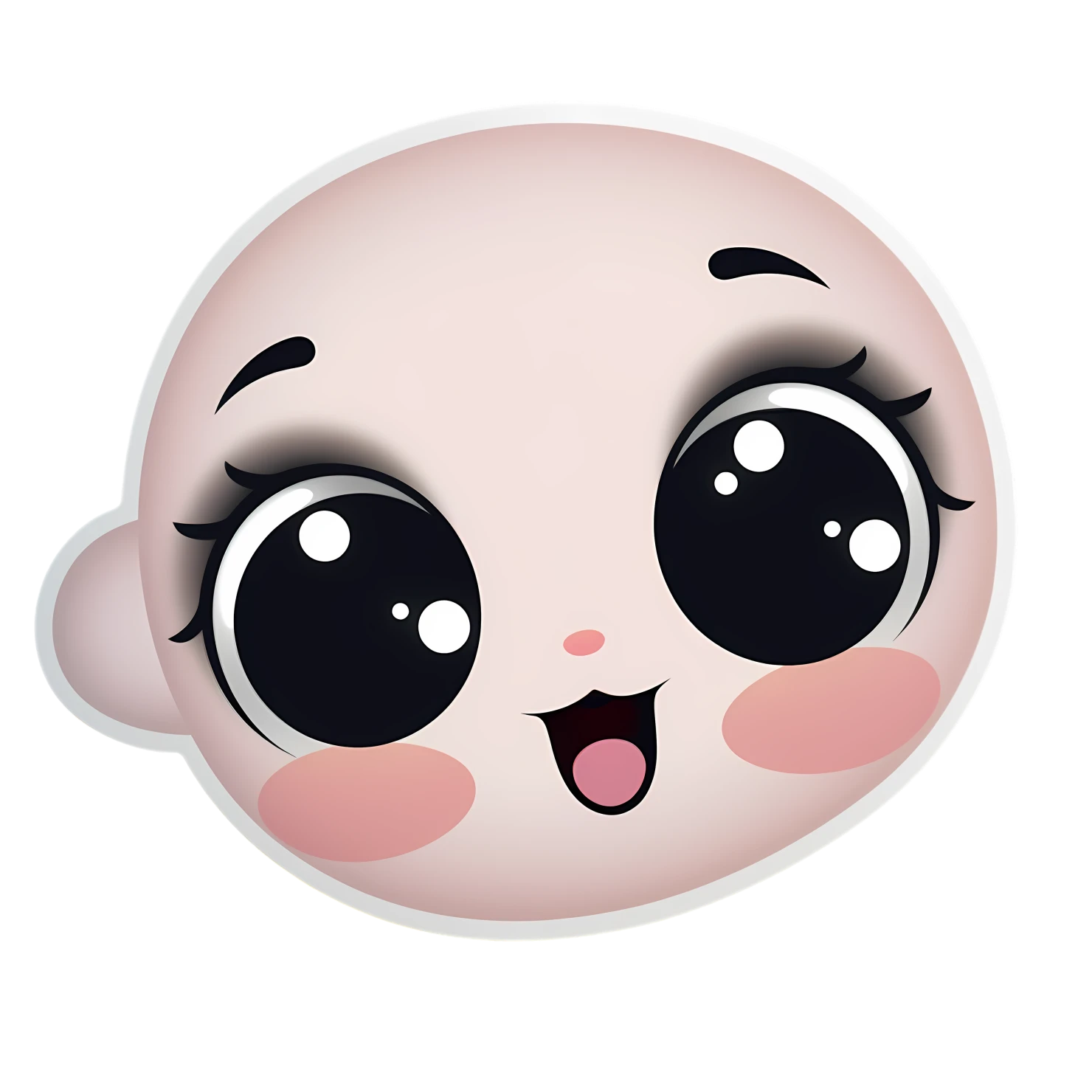 Kawaii blushing cheeks sticker isolated on transparent background #27410