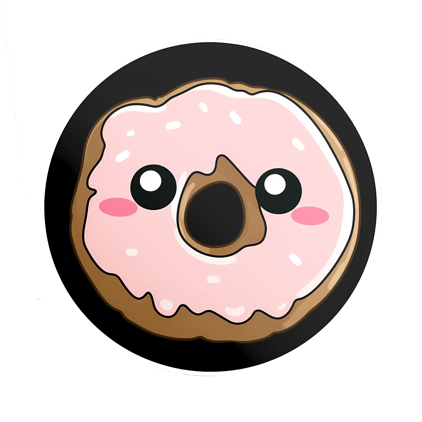 Kawaii blushing donut sticker isolated on transparent background #27421