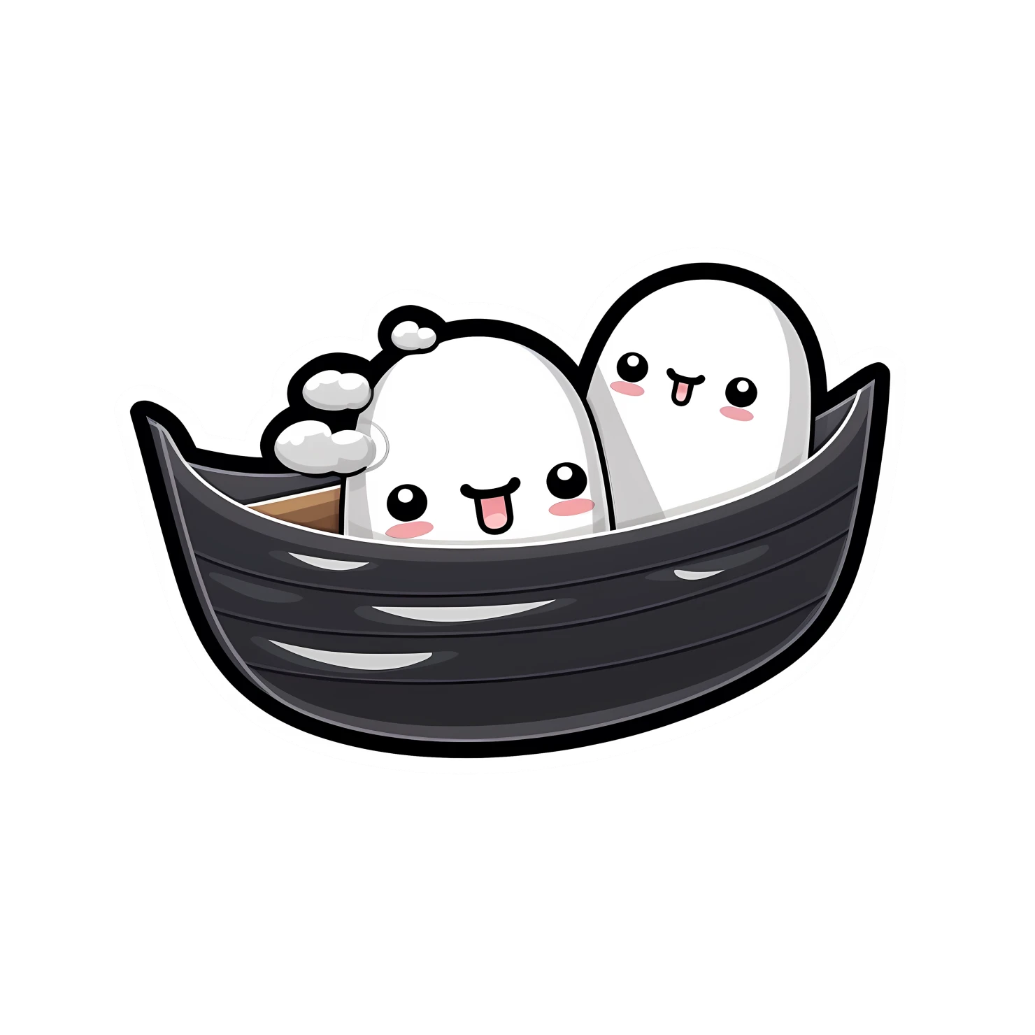 Kawaii boat sticker isolated on transparent background #27423