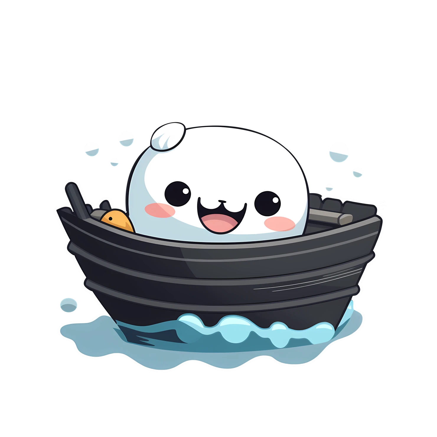 Kawaii boat sticker isolated on transparent background #27425