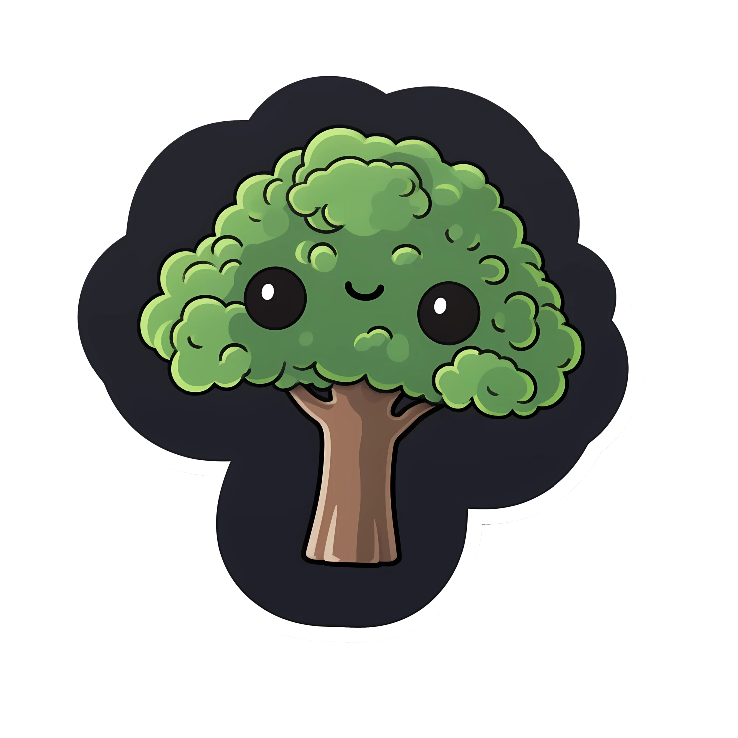 Kawaii broccoli sticker isolated on transparent background #27430