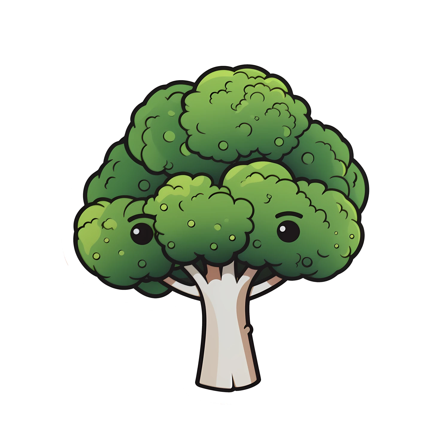 Kawaii broccoli sticker isolated on transparent background #27432
