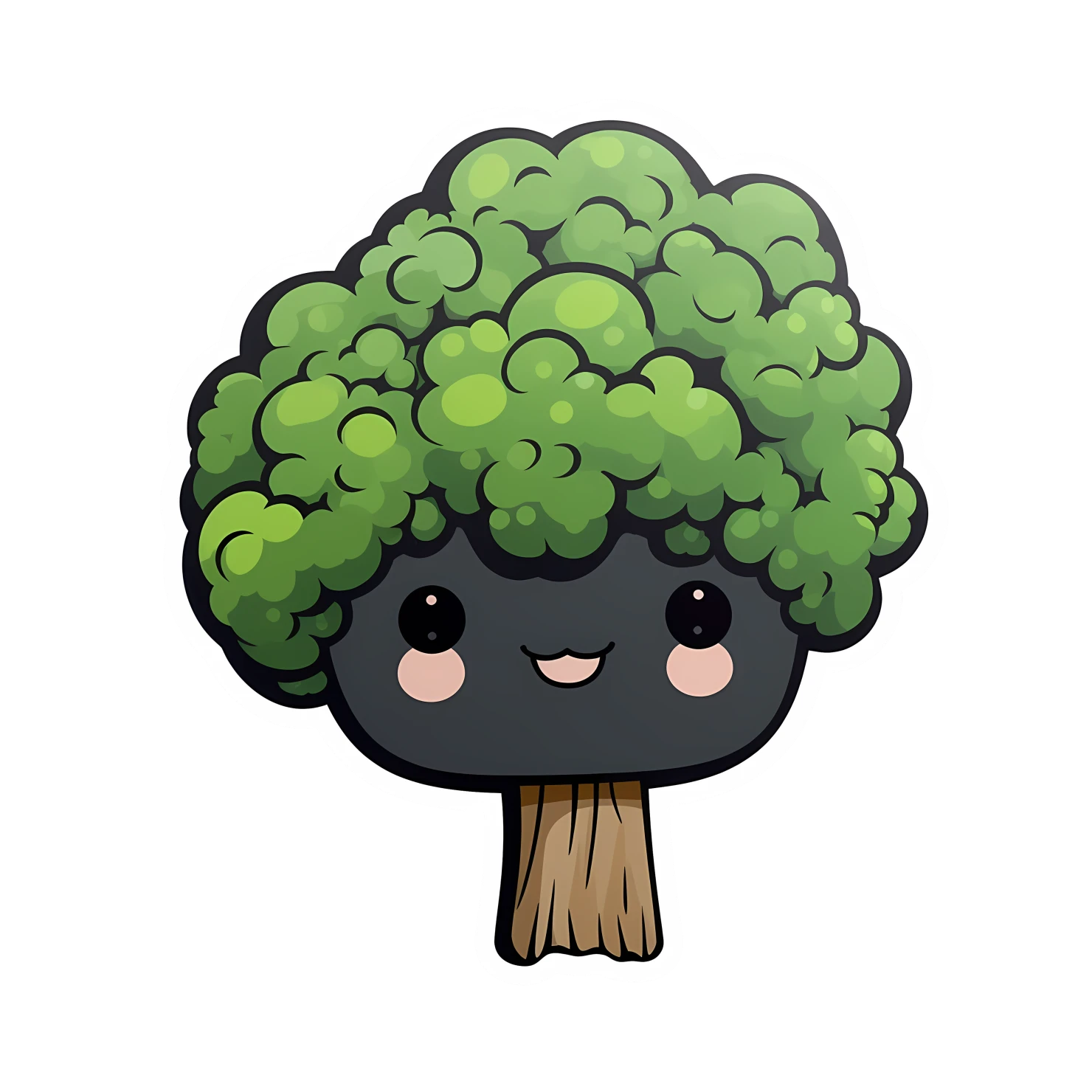 Kawaii broccoli sticker isolated on transparent background #27433