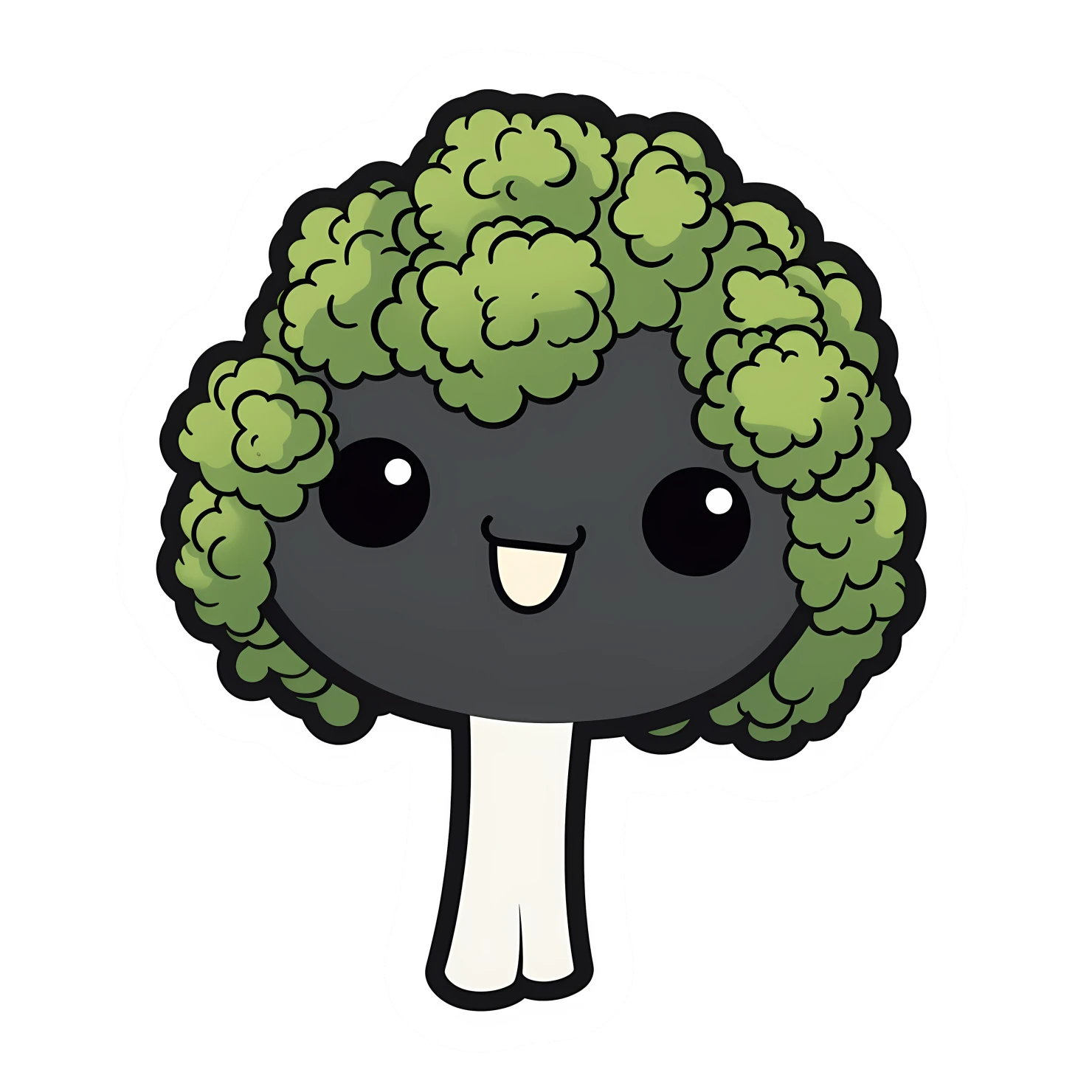 Kawaii broccoli sticker isolated on transparent background #27439