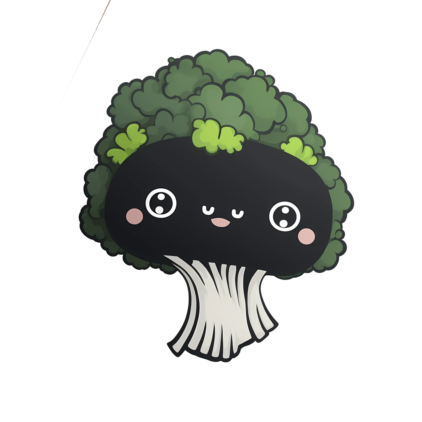Kawaii broccoli sticker isolated on transparent background #27442
