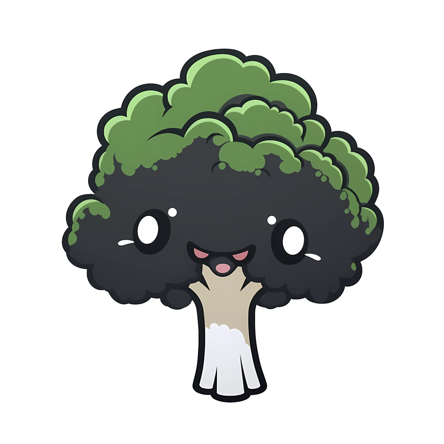 Kawaii broccoli sticker isolated on transparent background #27443
