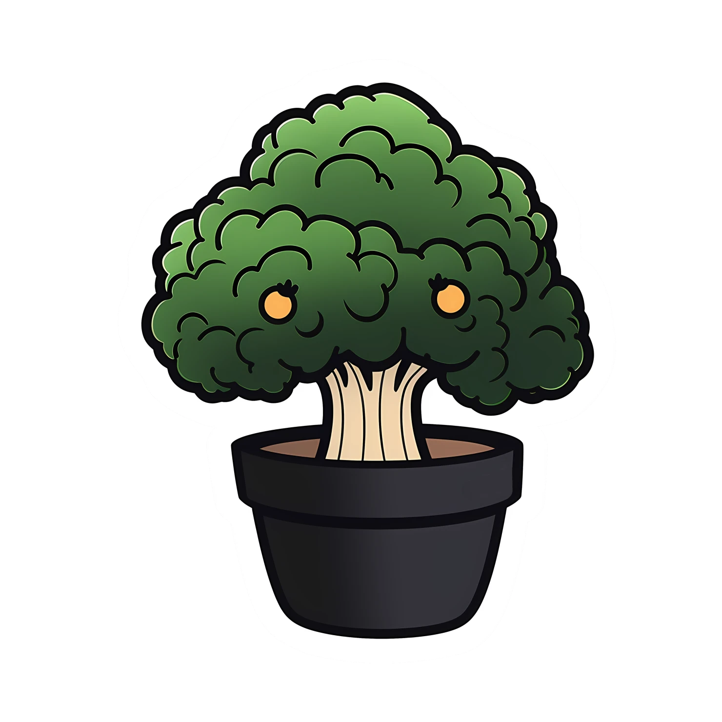 Kawaii broccoli sticker isolated on transparent background #27444
