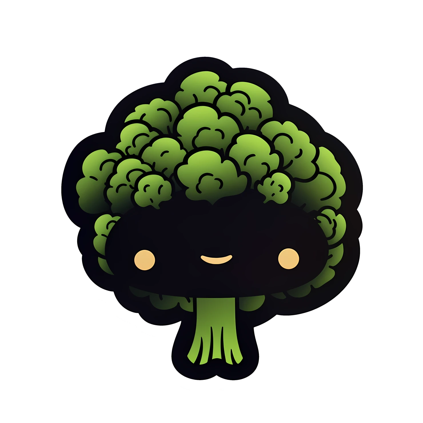 Kawaii broccoli sticker isolated on transparent background #27446