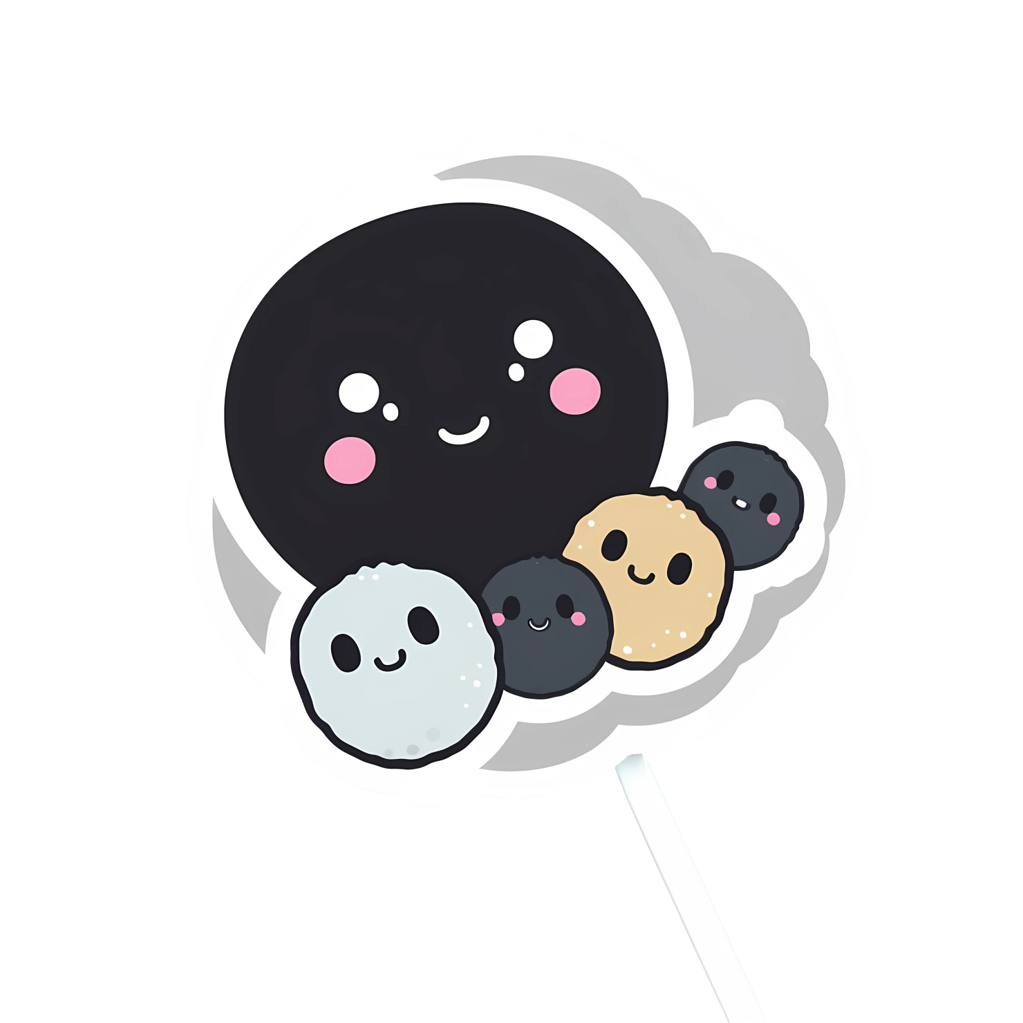 Kawaii cake pop sticker isolated on transparent background #27448