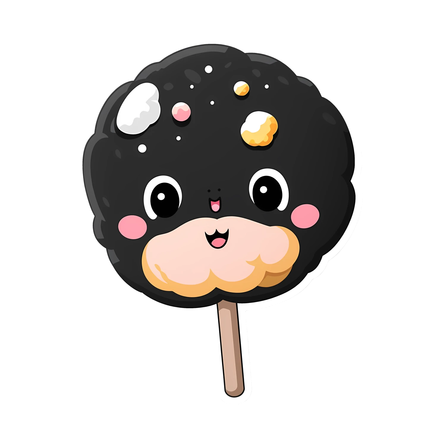 Kawaii cake pop sticker isolated on transparent background #27450