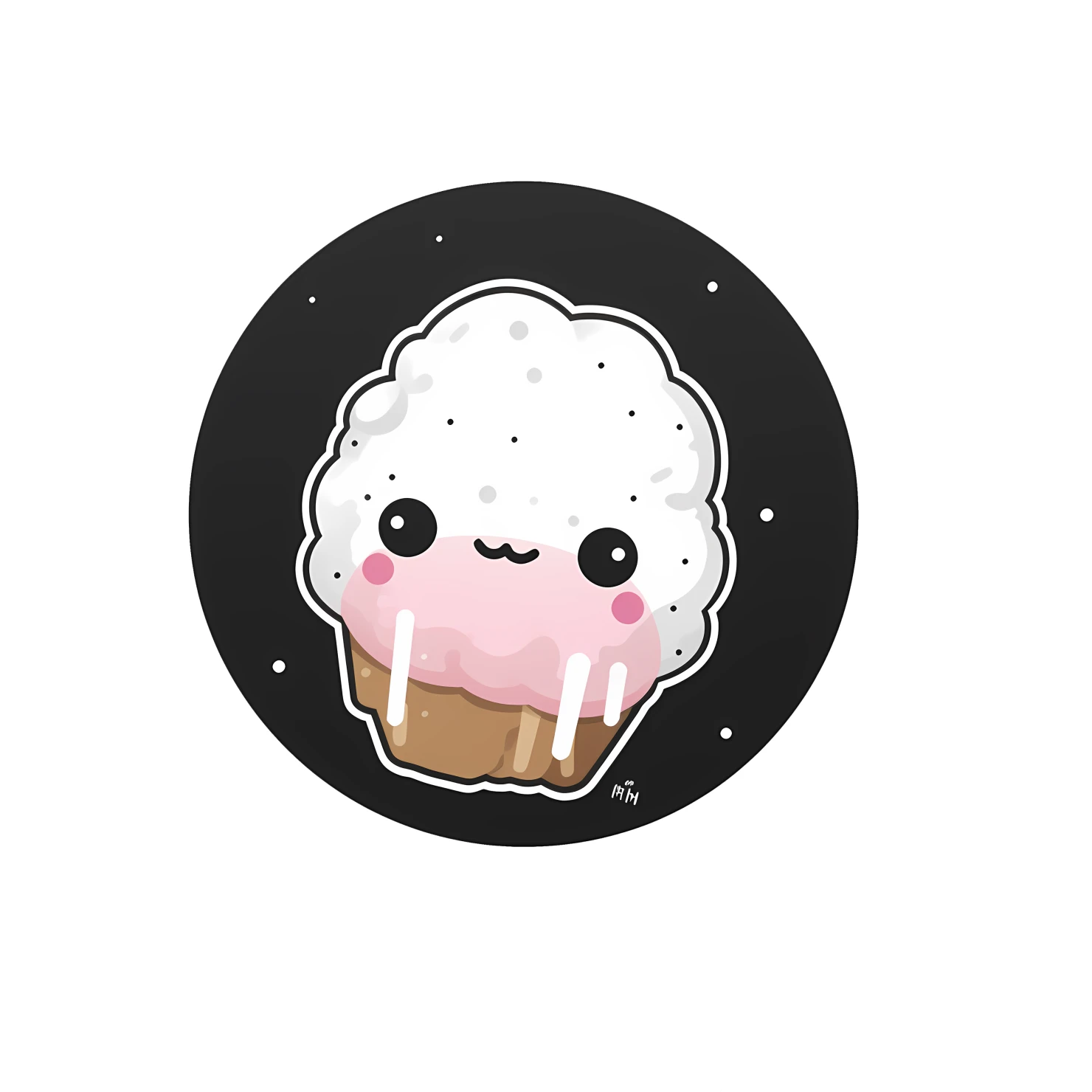 Kawaii cake pop sticker isolated on transparent background #27451