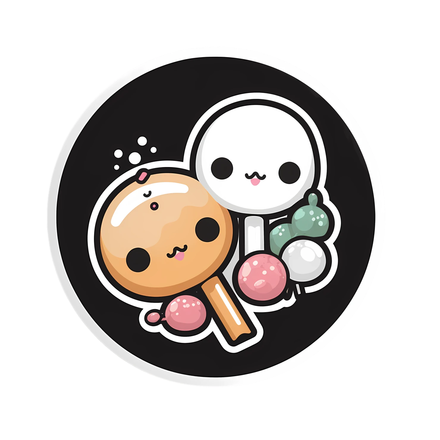 Kawaii cake pop sticker isolated on transparent background #27454