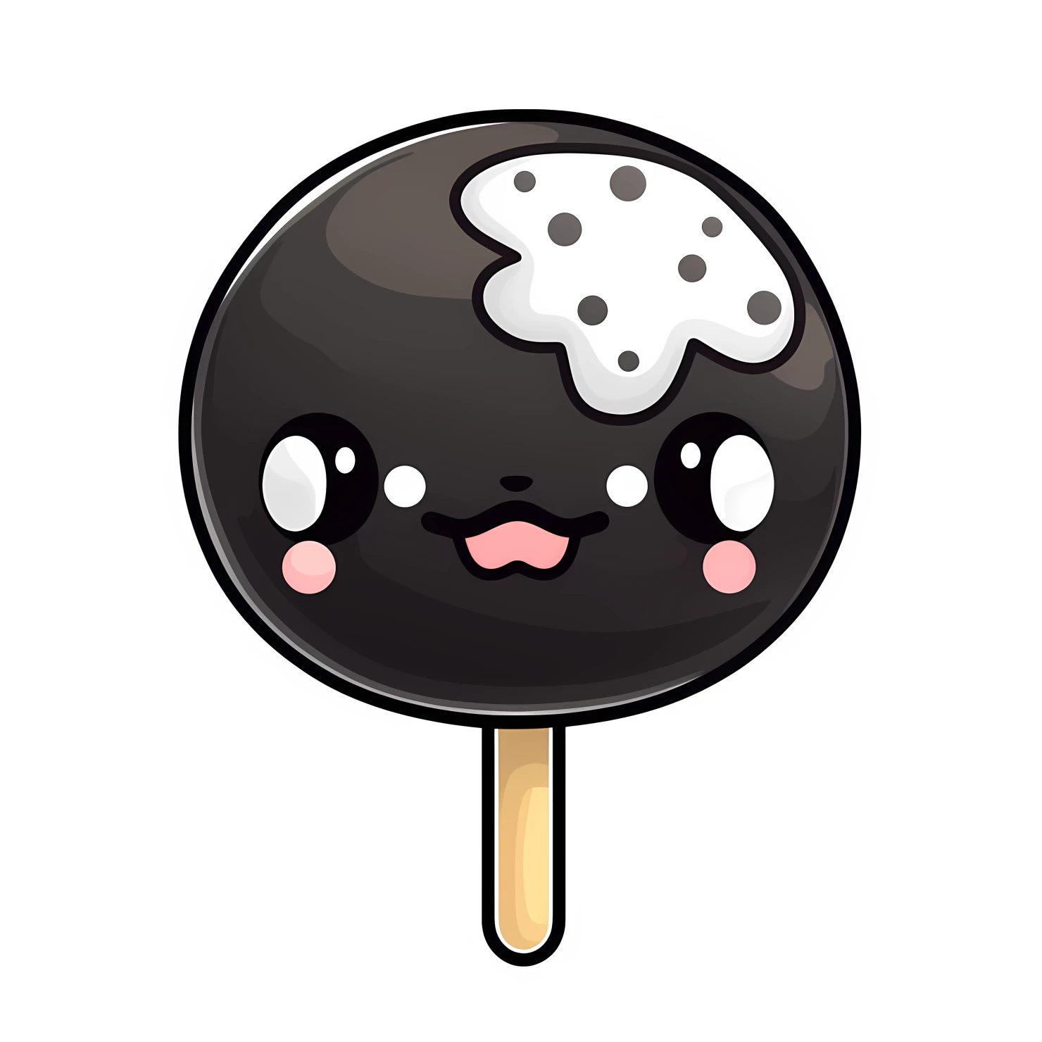 Kawaii cake pop sticker isolated on transparent background #27455