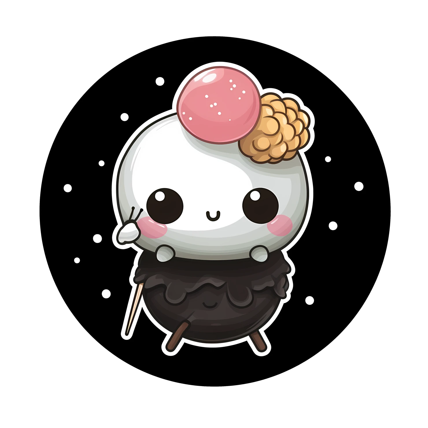 Kawaii cake pop sticker isolated on transparent background #27456