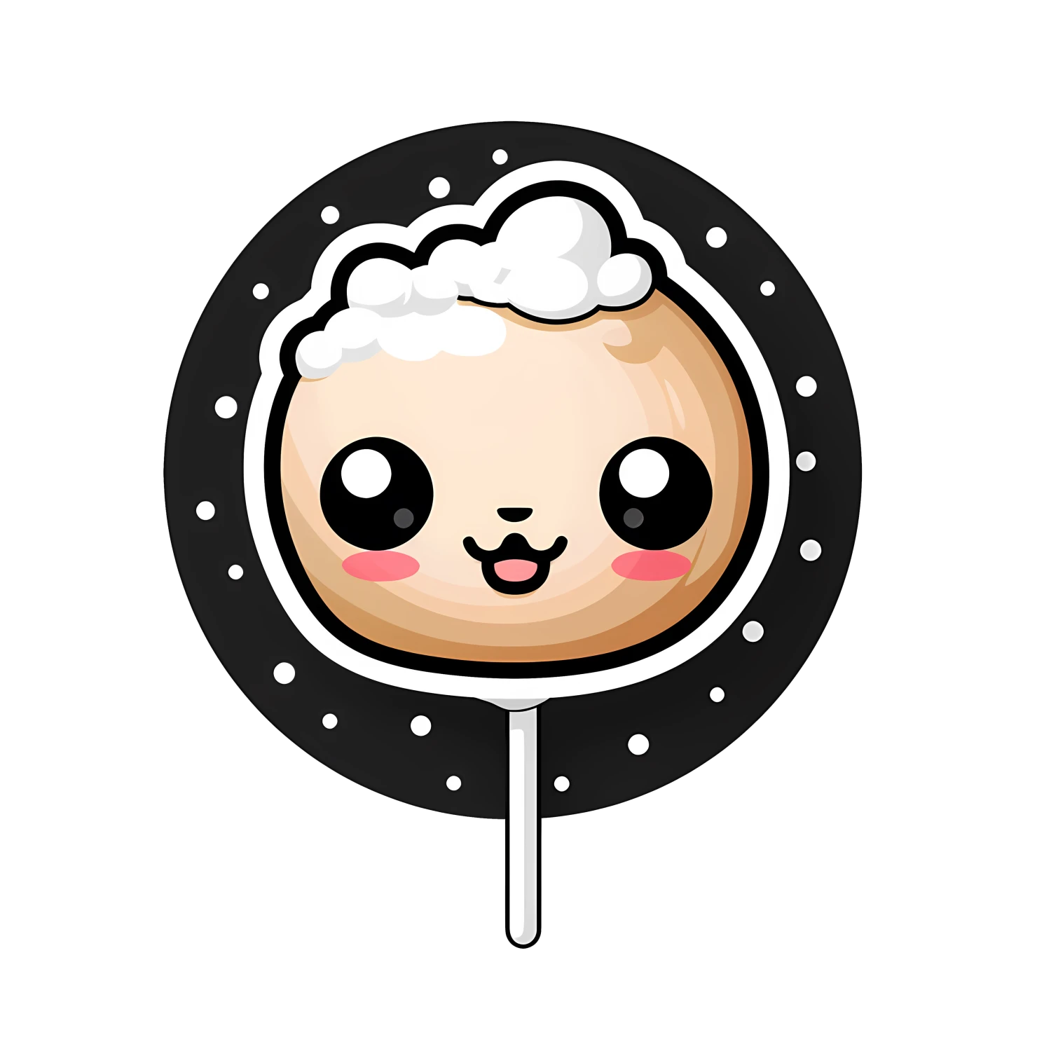 Kawaii cake pop sticker isolated on transparent background #27458