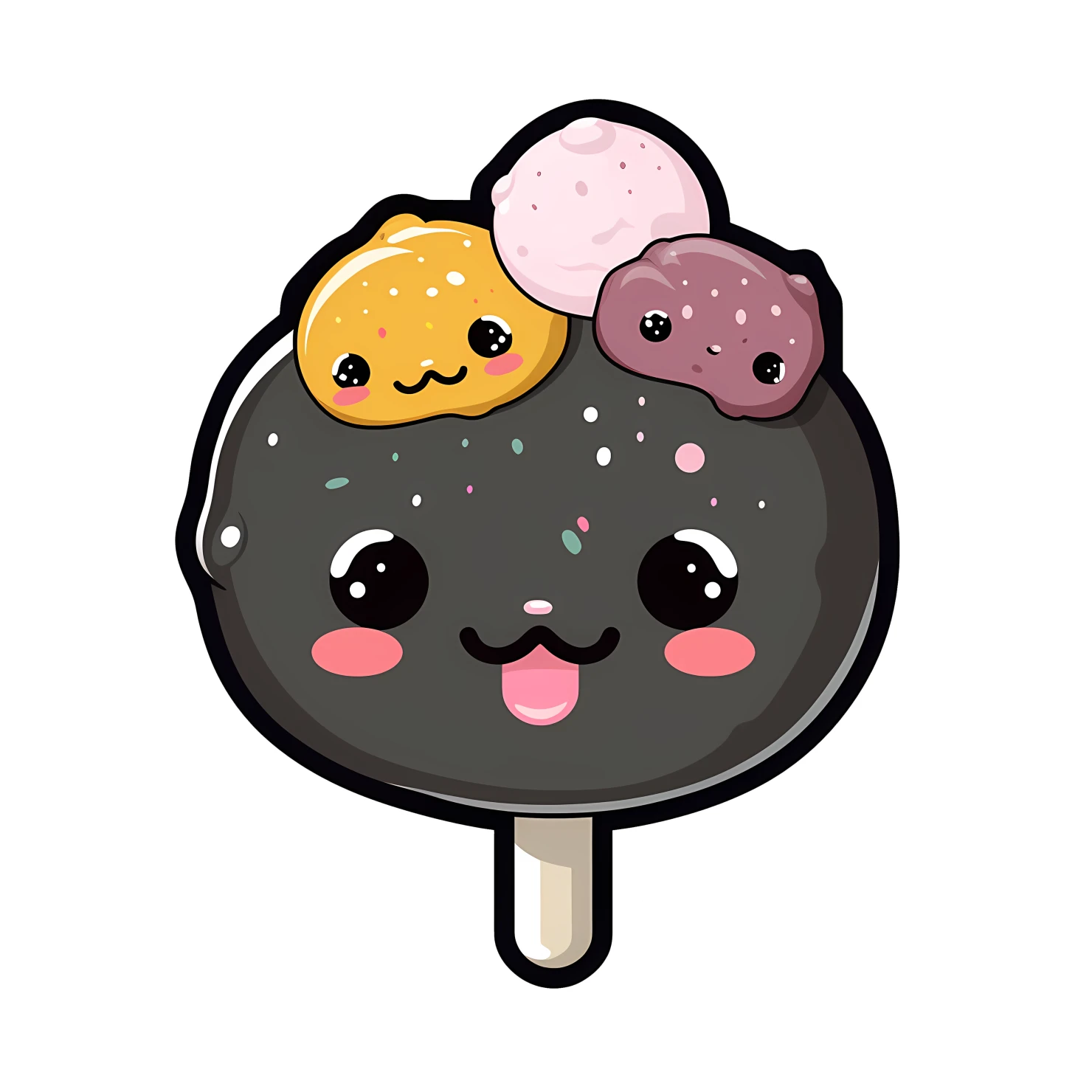 Kawaii cake pop sticker isolated on transparent background #27459