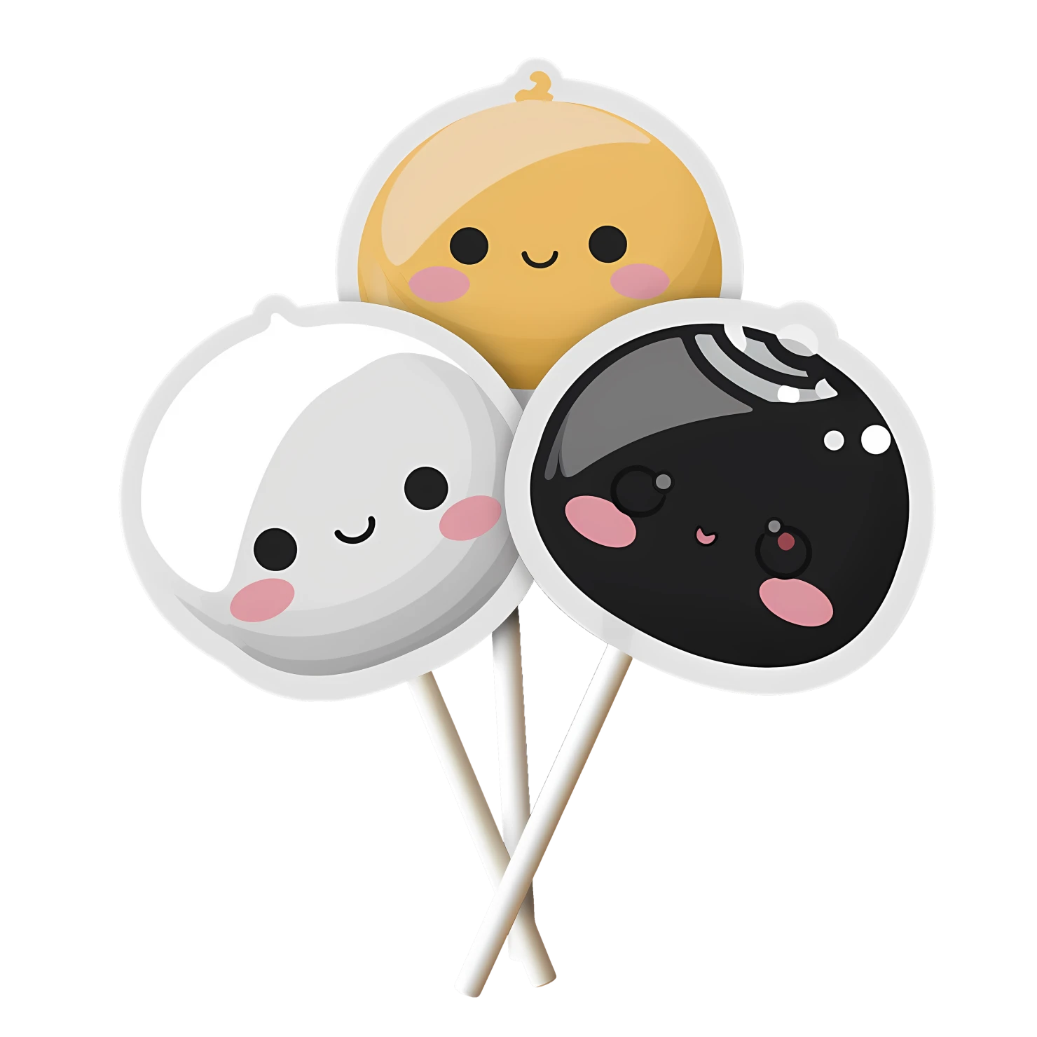 Kawaii cake pop sticker isolated on transparent background #27460