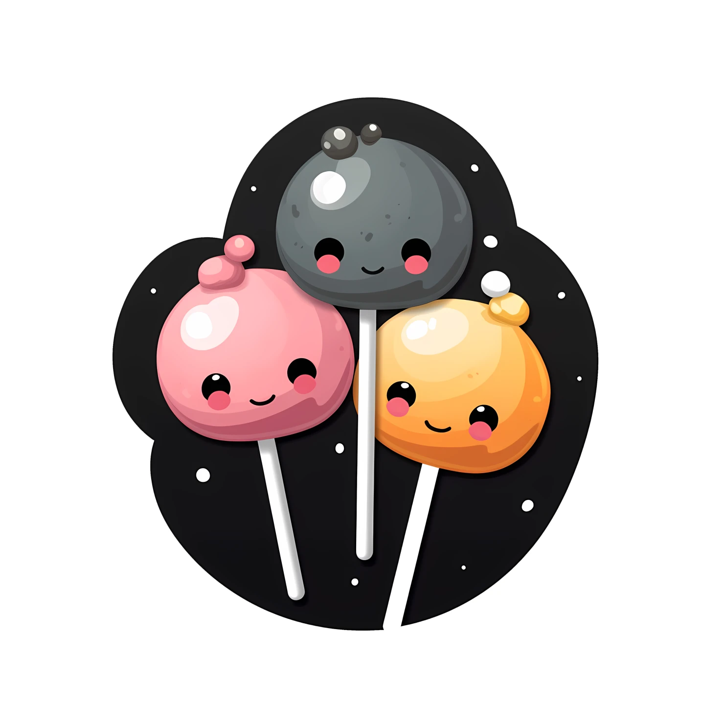 Kawaii cake pop sticker isolated on transparent background #27461