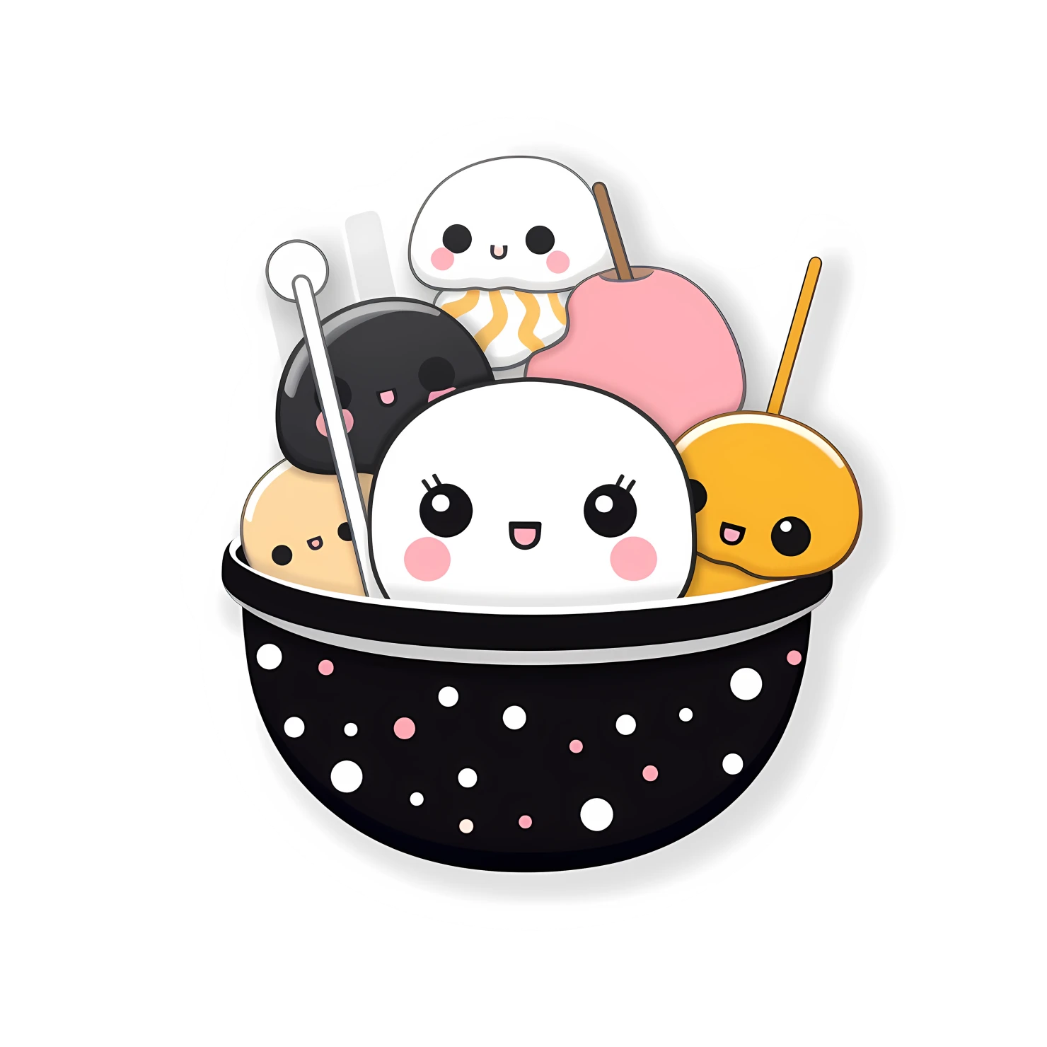 Kawaii cake pop sticker isolated on transparent background #27463
