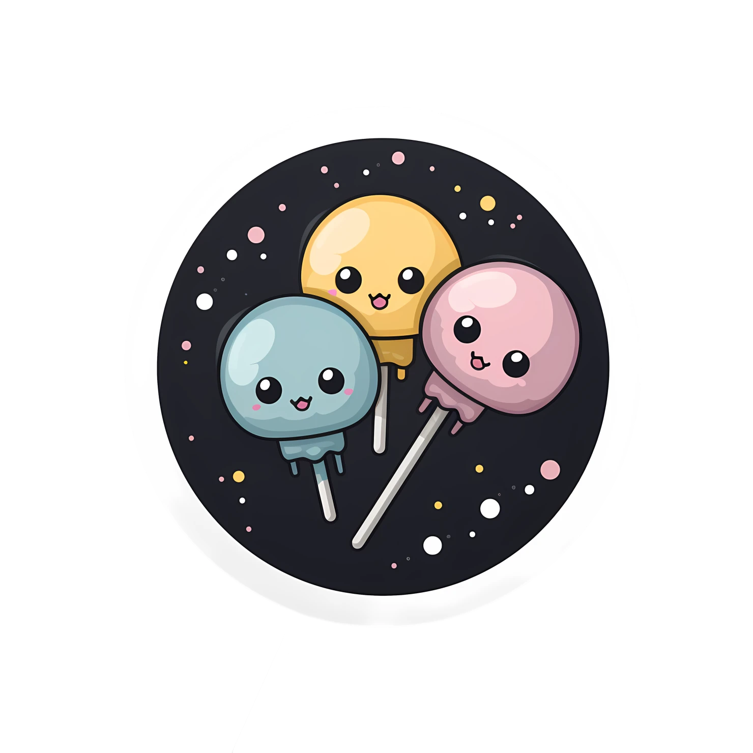 Kawaii cake pop sticker isolated on transparent background #27464