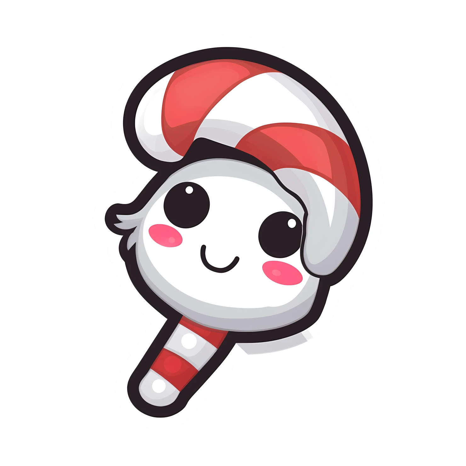 Kawaii candy cane sticker isolated on transparent background #27475