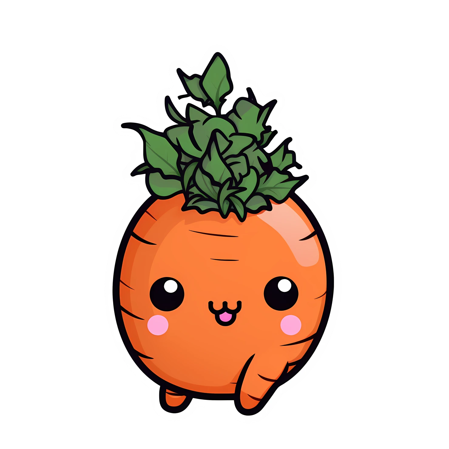 Kawaii carrot sticker isolated on transparent background #27485