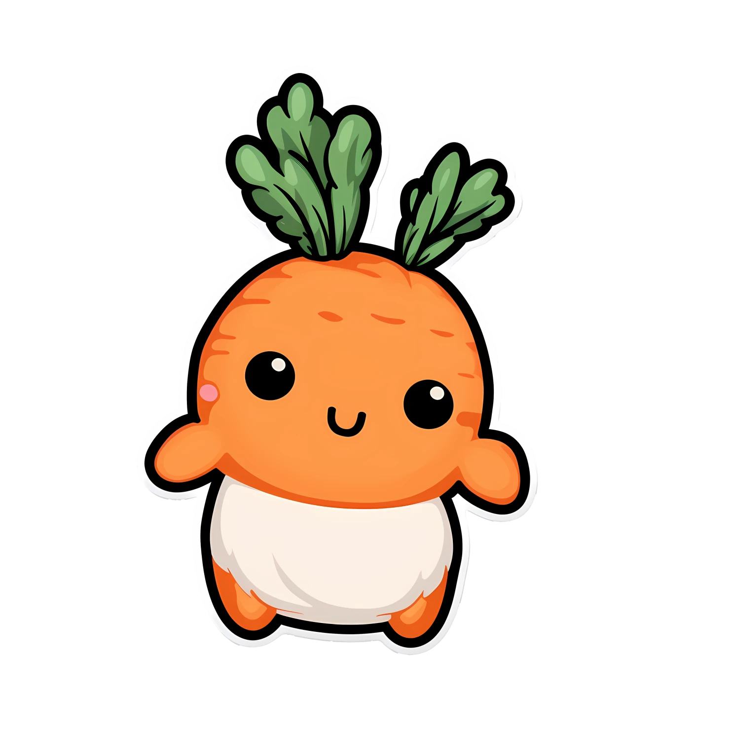 Kawaii carrot sticker isolated on transparent background #27486