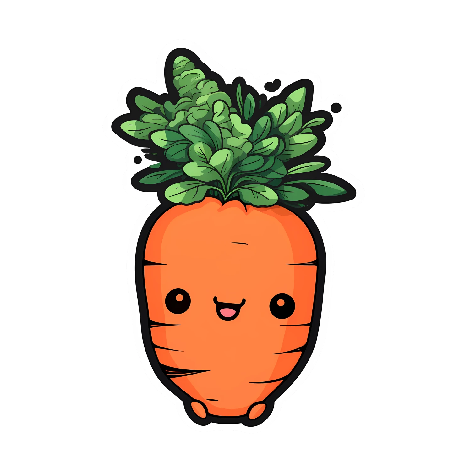 Kawaii carrot sticker isolated on transparent background #27488