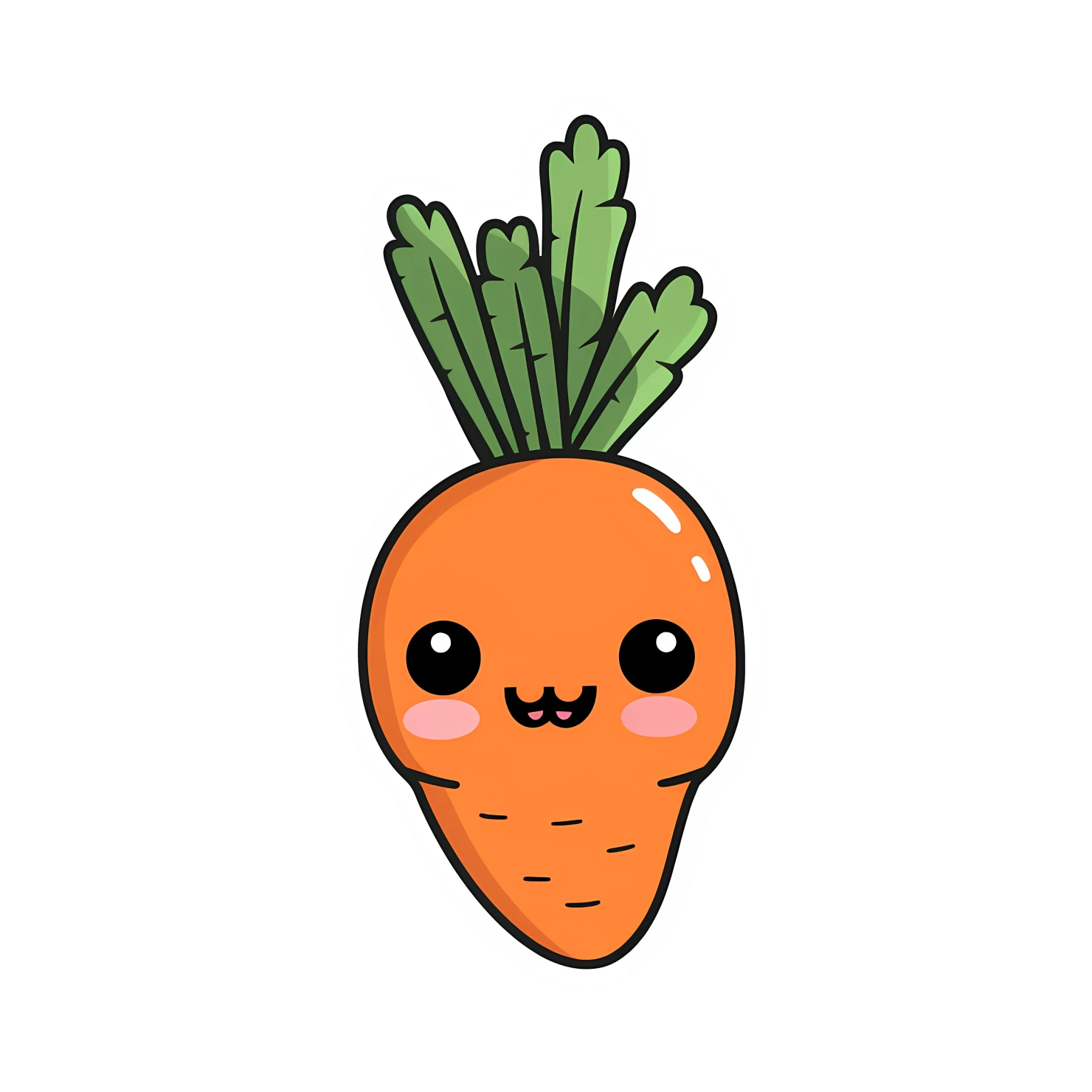 Kawaii carrot sticker isolated on transparent background #27489
