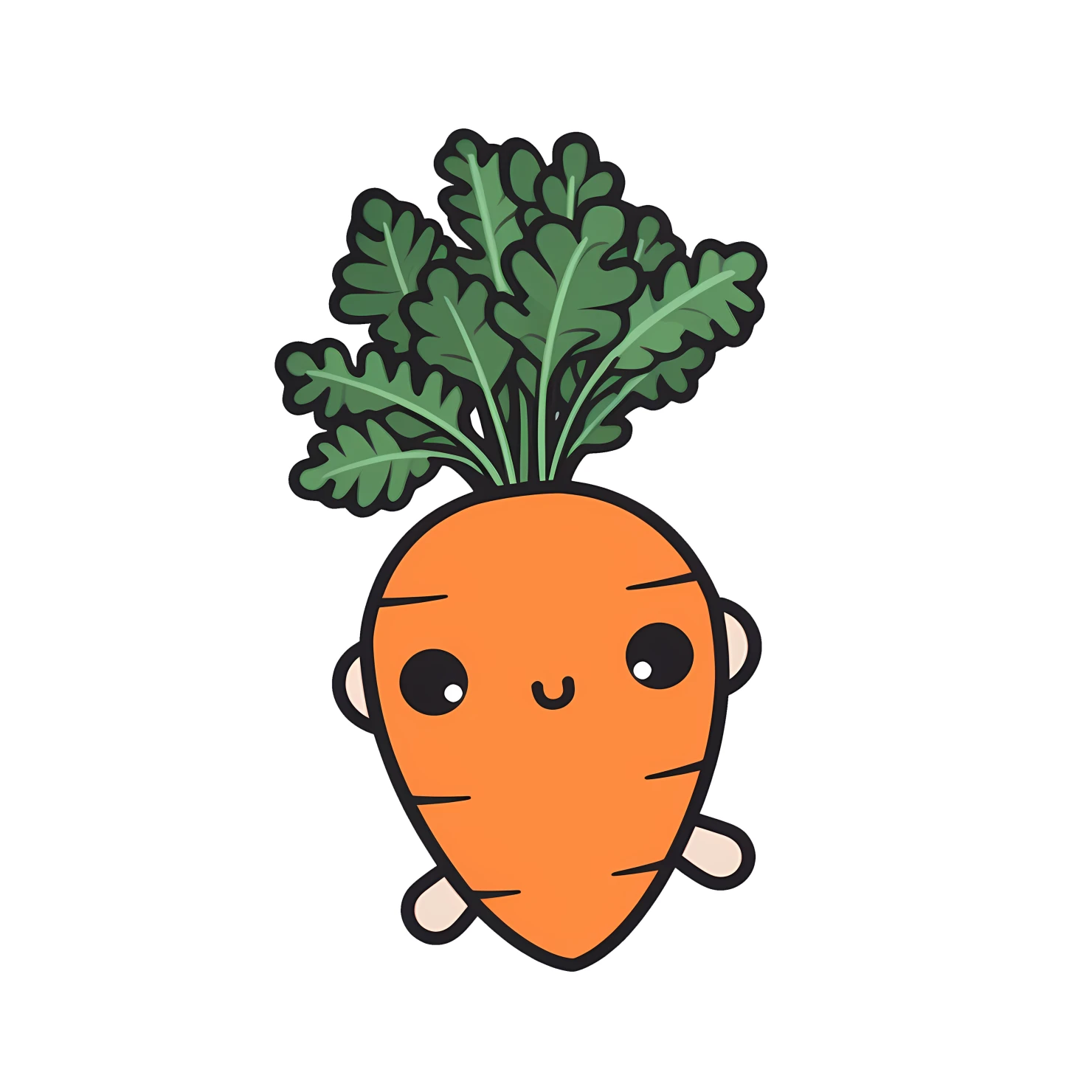 Kawaii carrot sticker isolated on transparent background #27490