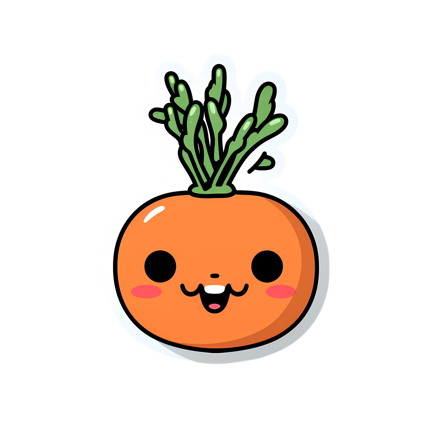 Kawaii carrot sticker isolated on transparent background #27491