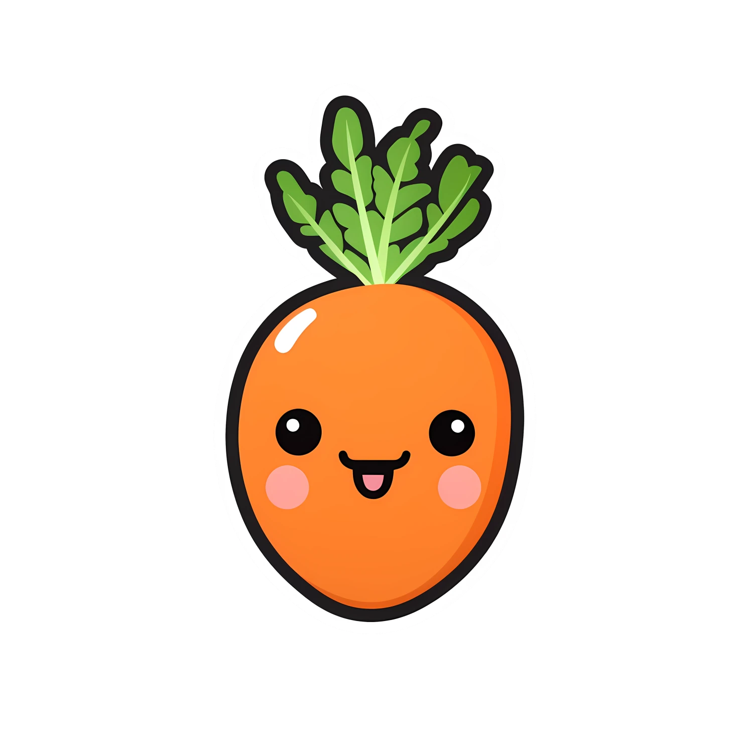 Kawaii carrot sticker isolated on transparent background #27492