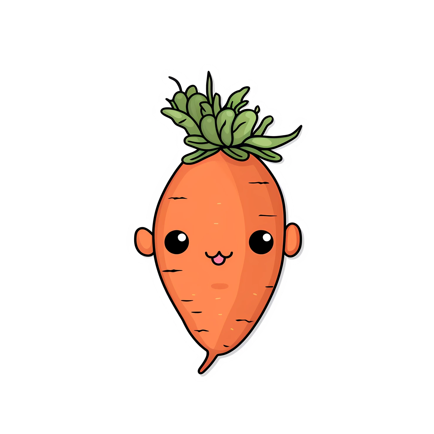 Kawaii carrot sticker isolated on transparent background #27493