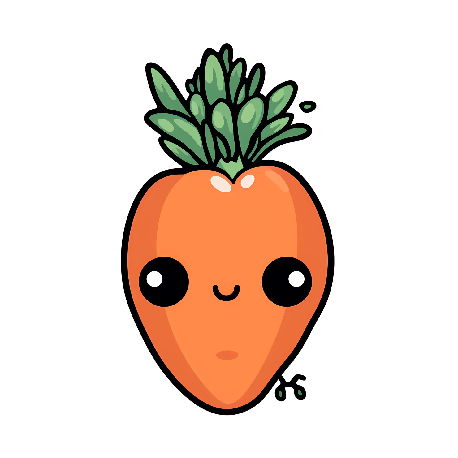 Kawaii carrot sticker isolated on transparent background #27494