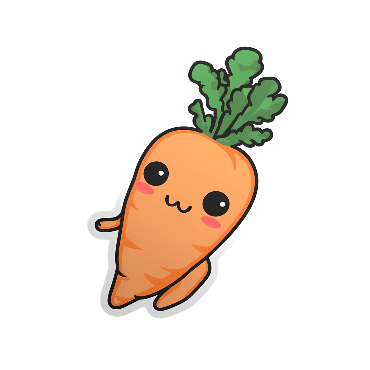 Kawaii carrot sticker isolated on transparent background #27495