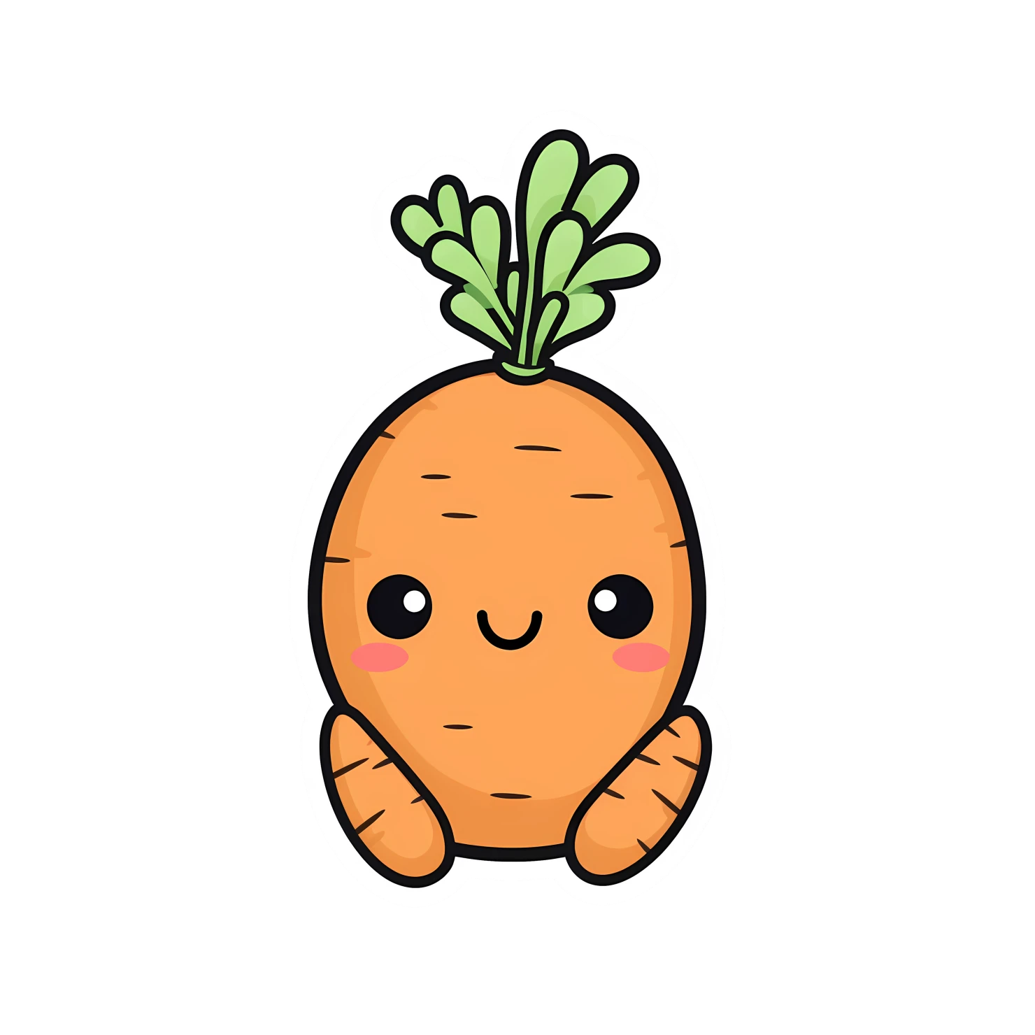 Kawaii carrot sticker isolated on transparent background #27496