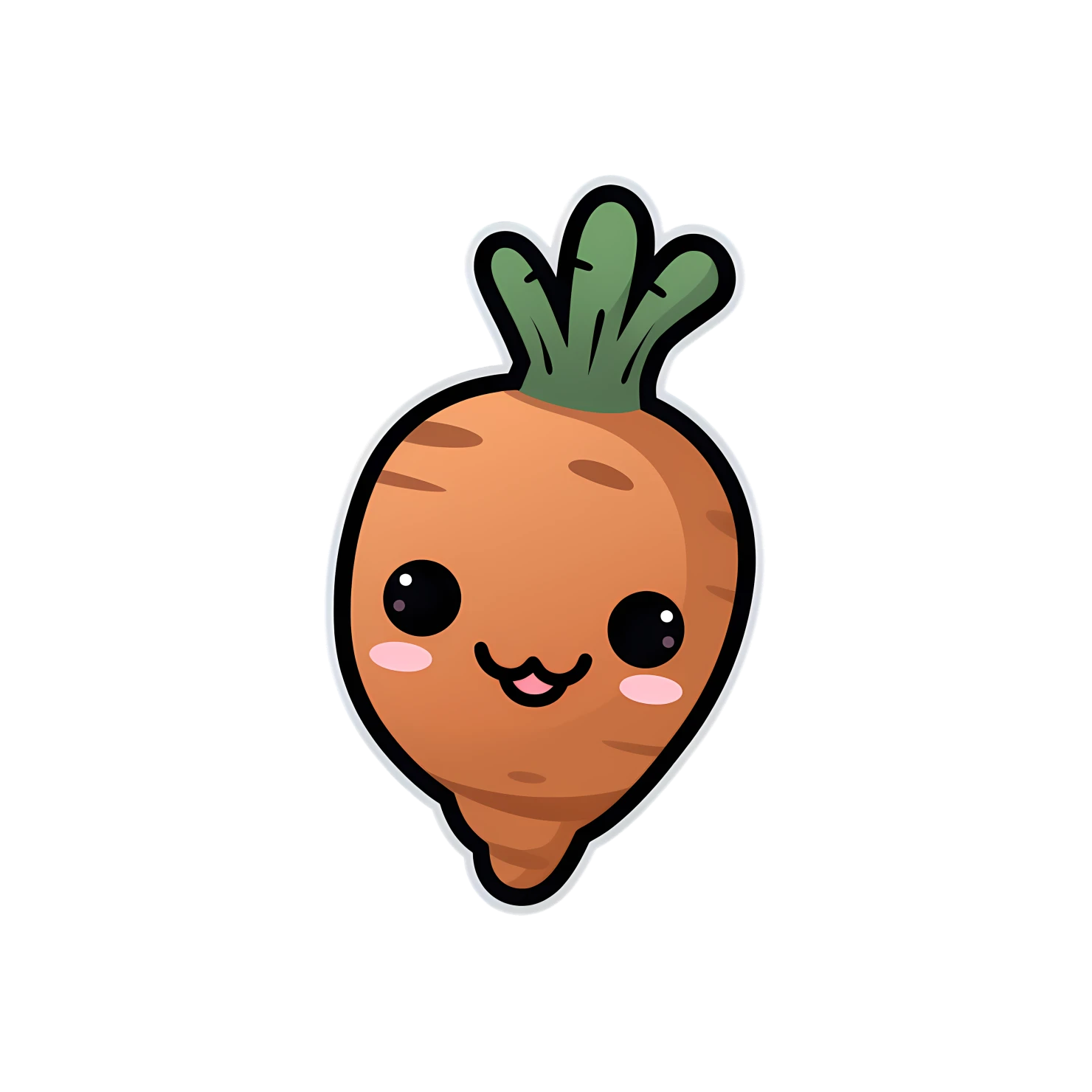 Kawaii carrot sticker isolated on transparent background #27497