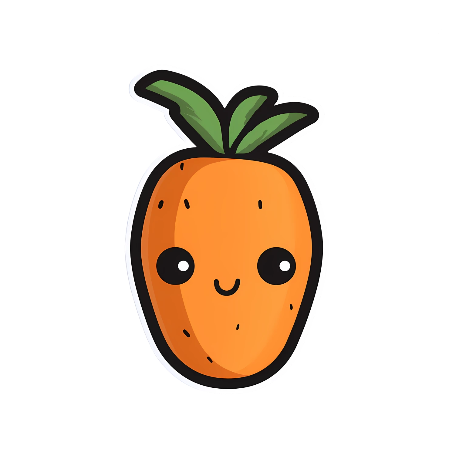 Kawaii carrot sticker isolated on transparent background #27499