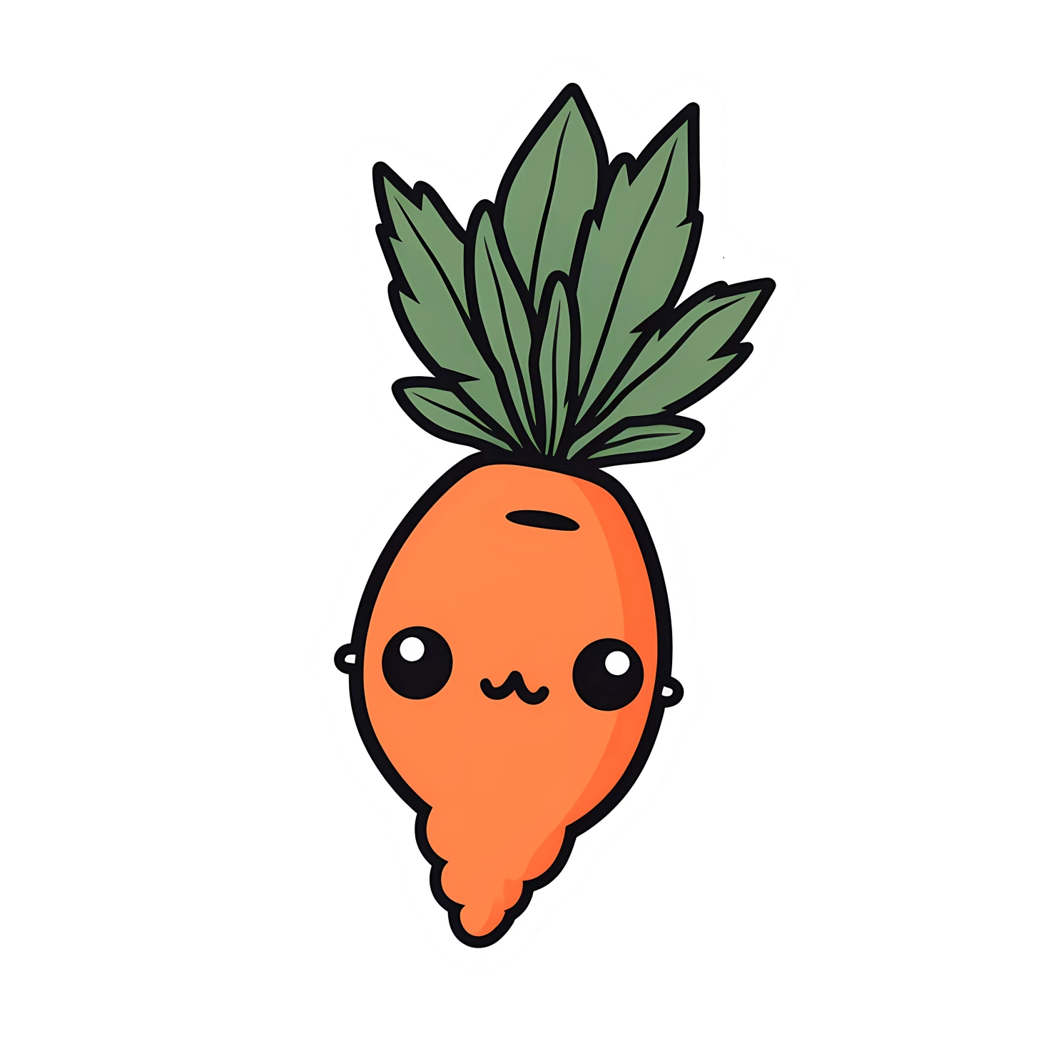 Kawaii carrot sticker isolated on transparent background #27502