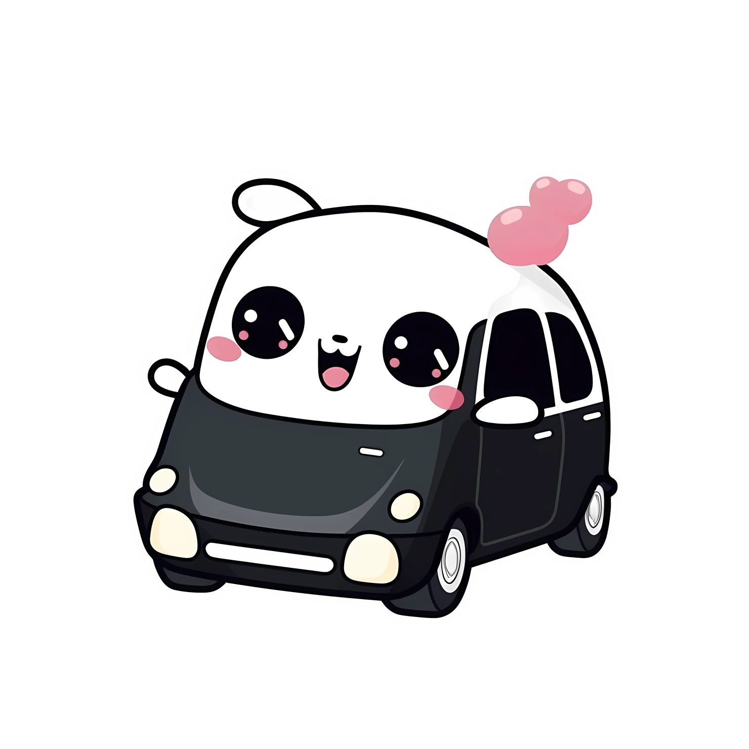 Kawaii car sticker isolated on transparent background #27503
