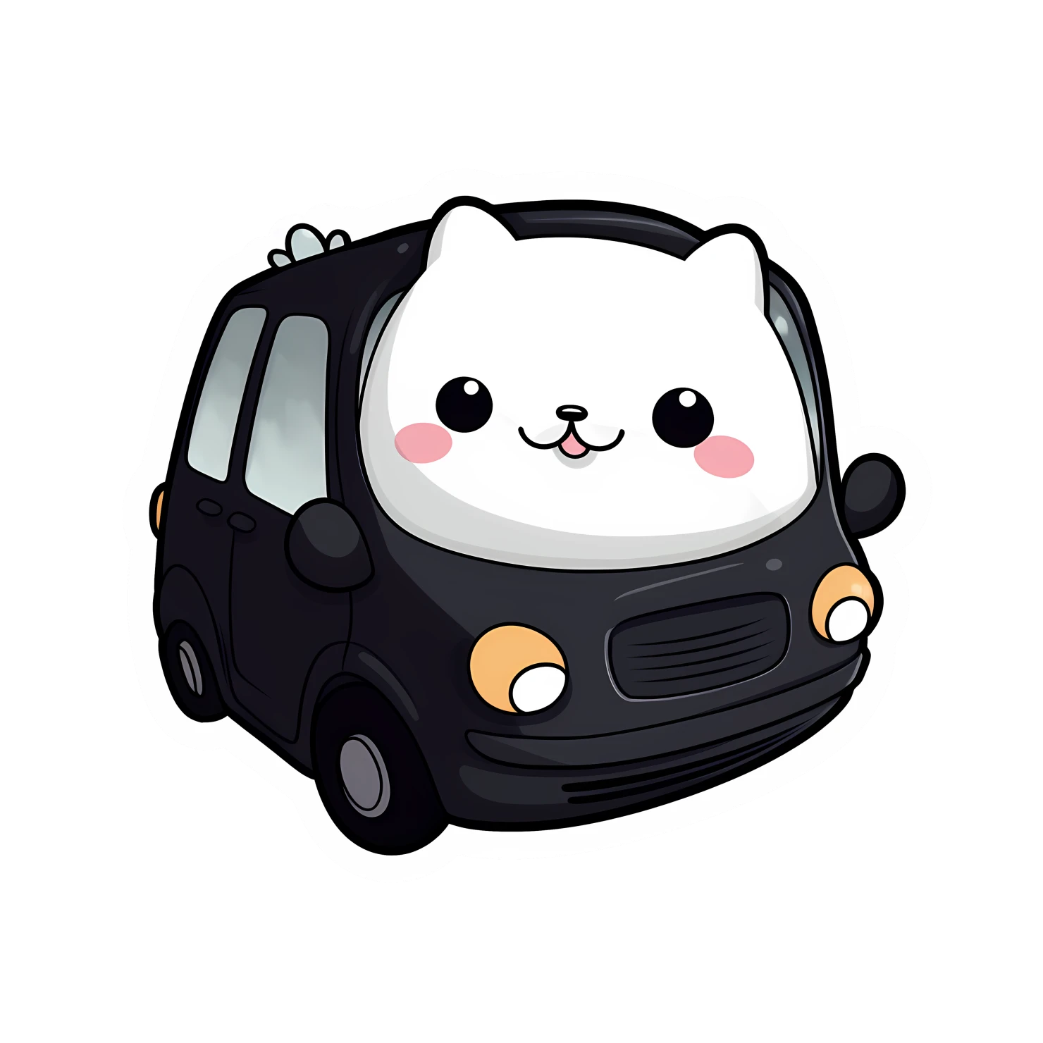 Kawaii car sticker isolated on transparent background #27504