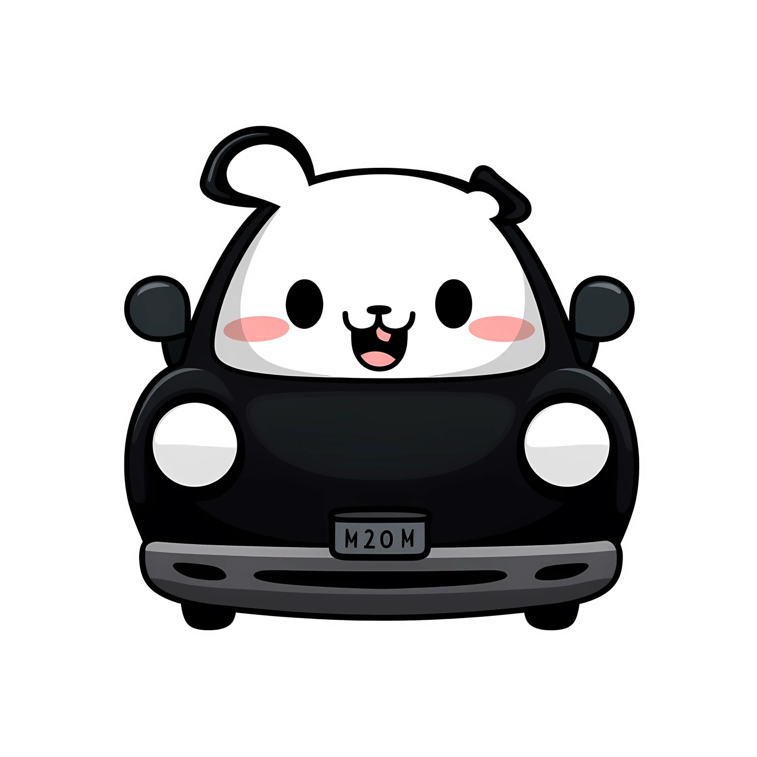 Kawaii car sticker isolated on transparent background #27506