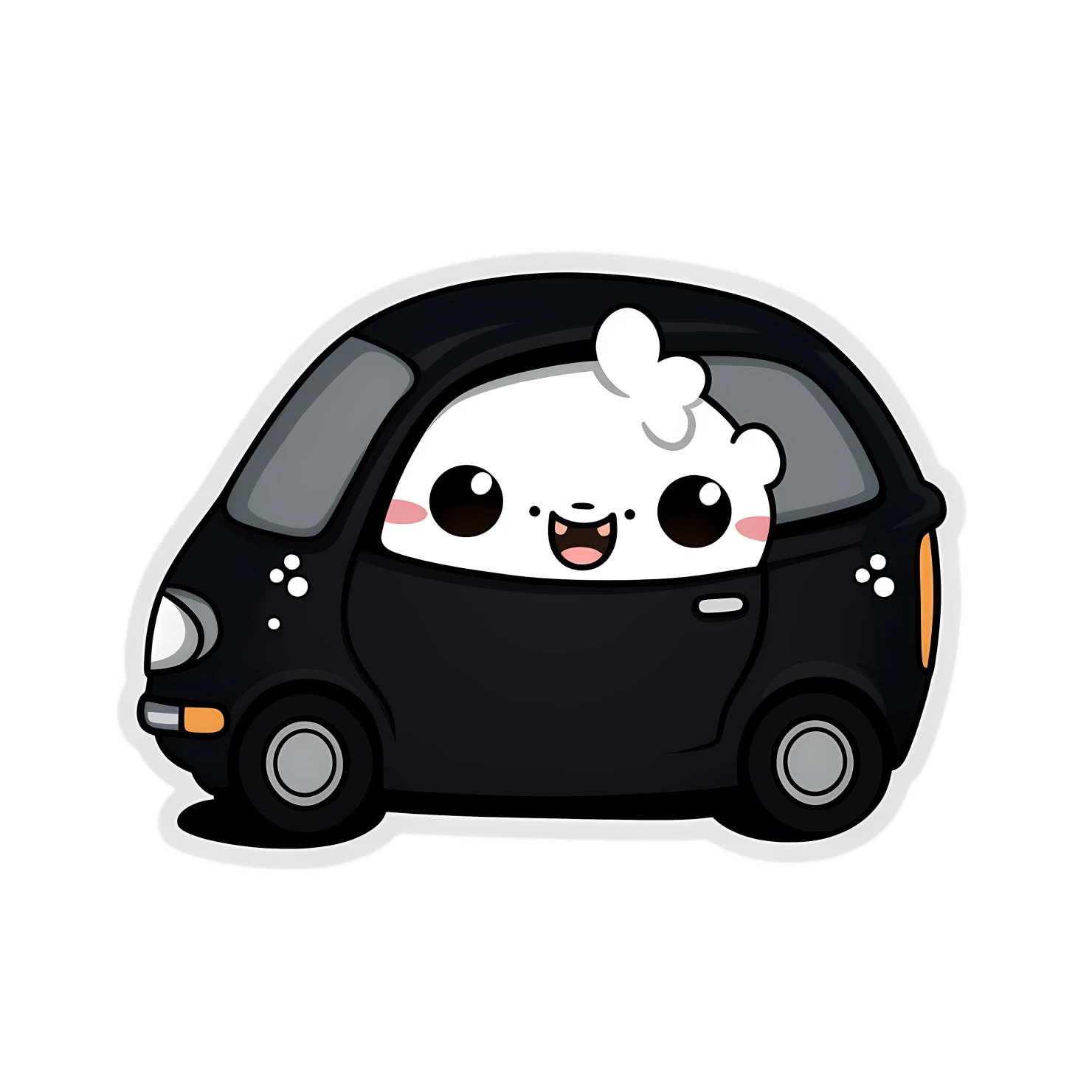 Kawaii car sticker isolated on transparent background #27509