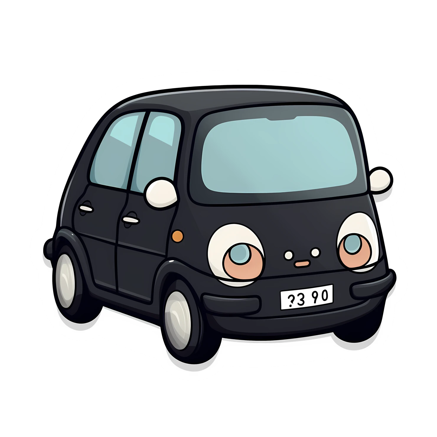 Kawaii car sticker isolated on transparent background #27511