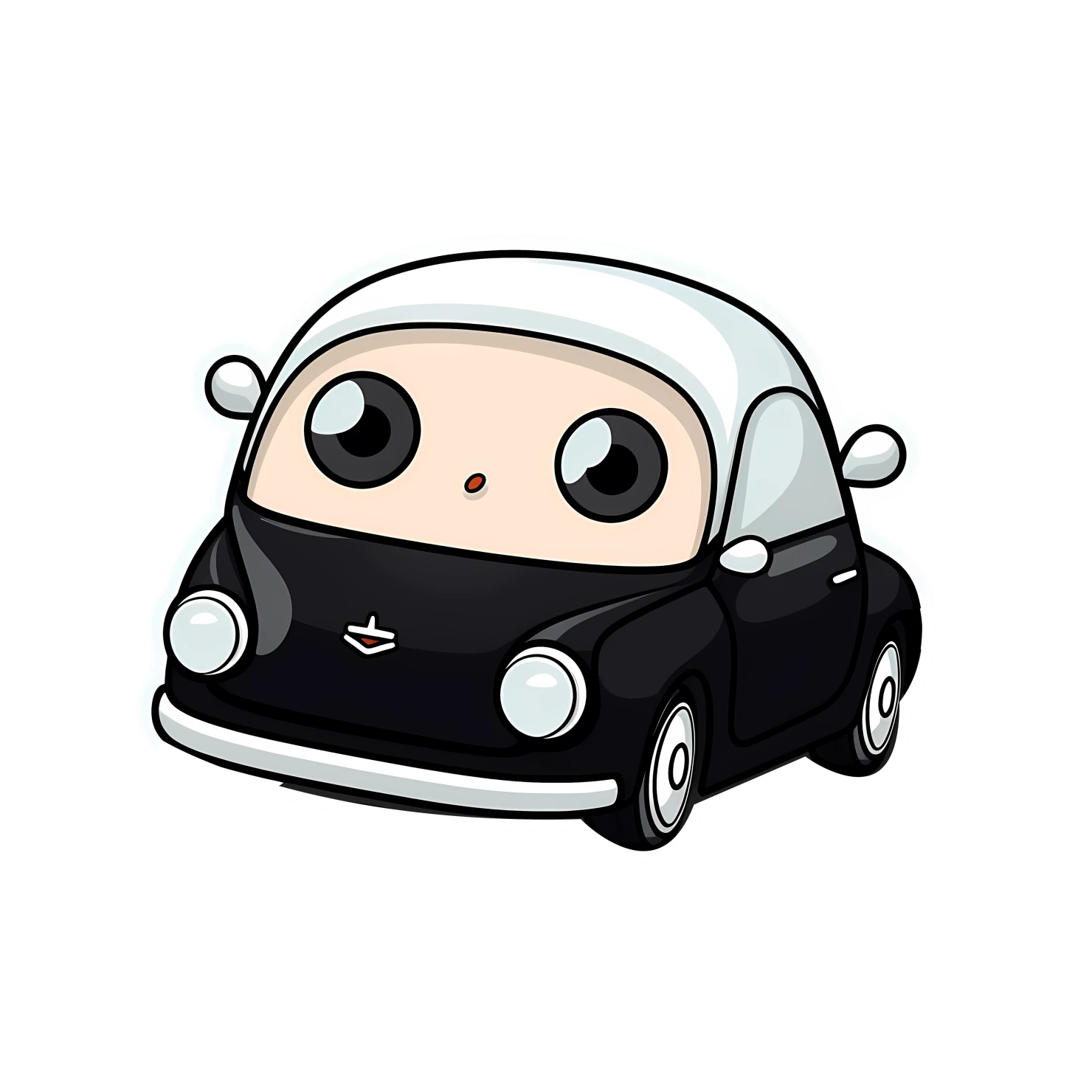 Kawaii car sticker isolated on transparent background #27514