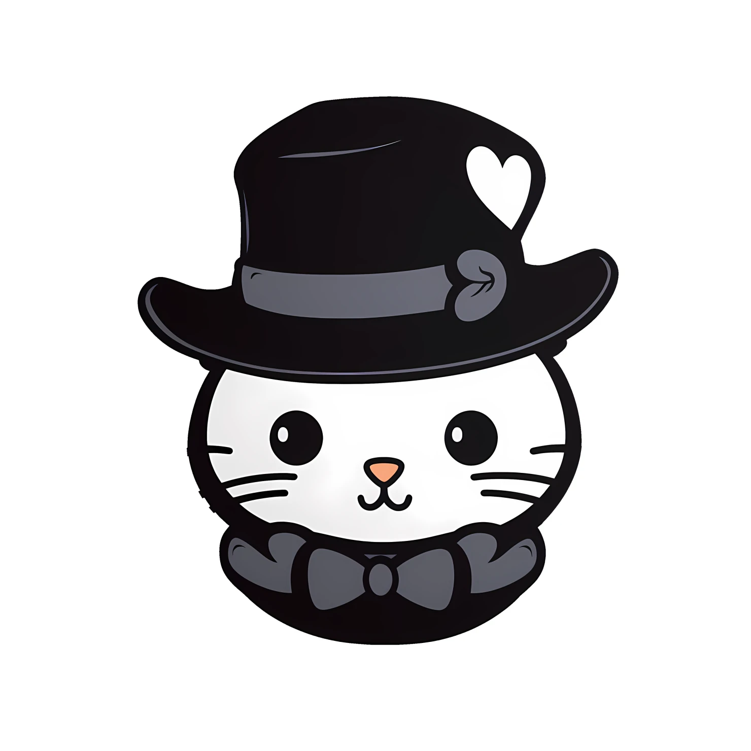Kawaii cats in hat sticker isolated on transparent background #27534