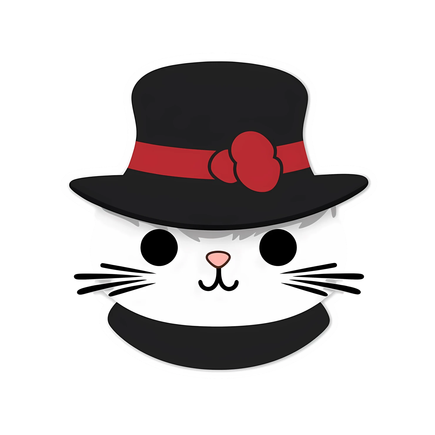 Kawaii cats in hat sticker isolated on transparent background #27535